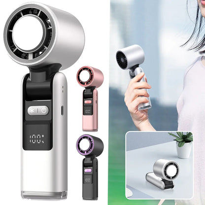 100 Turbos Chilled Ice Sensation Cold Fan Super Mini Turbo Speed Fan USB Powered Digital Display for Outdoor Camping Office Dorm